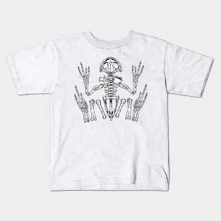 froggy skeleton on black Kids T-Shirt